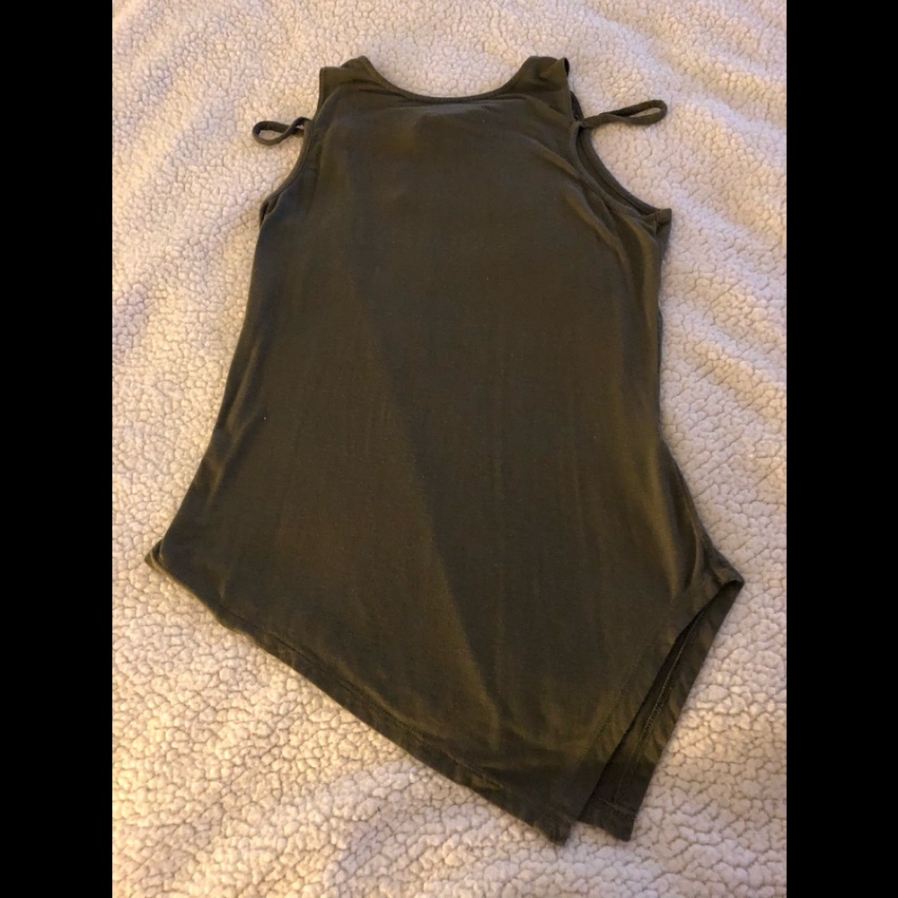 Army Green Asymmetrical Tank Top